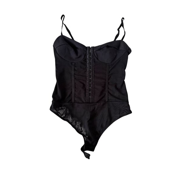 FREE PEOPLE Black Mesh Corseted Bodysuit Size XS - Picture 9 of 9